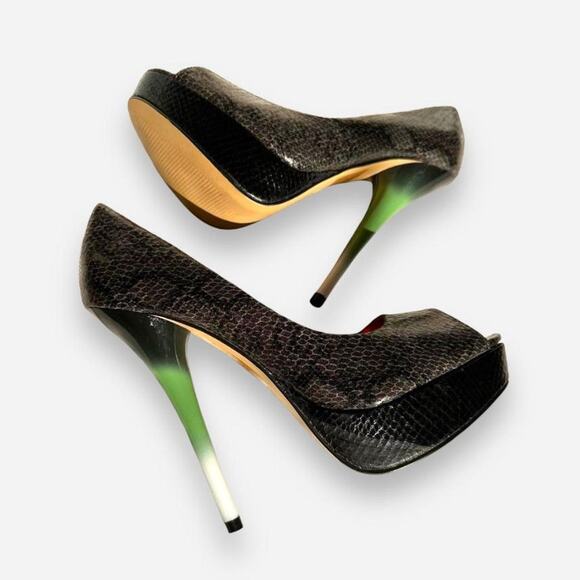 RuPaul Drag Race x Iron Fist Snakeskin Peep Toe Platform Heels  Stilettos - Picture 1 of 7